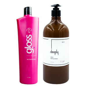 Keratin Fox Gloss (old) + Deeply Medium Cleansing Shampoo 7.3 pH 1000+1000 ml