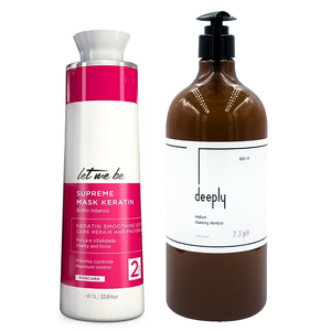 Keratin Let Me Be Supreme + Deeply Medium Cleansing Shampoo 7.3 pH 1000+1000 ml