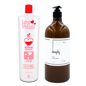 Keratin Love Potion Repair + Deeply Medium Cleansing Shampoo 7.3 pH