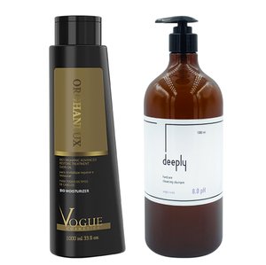 Nanoplasty Vogue Orghanlux + Deeply Hardcore Cleansing Shampoo 8.0 pH 1000+1000 ml