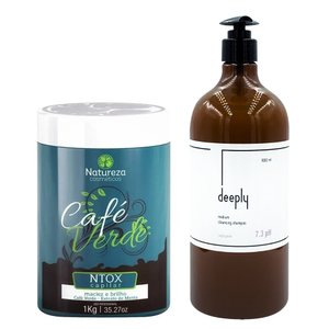 Botox Natureza Cafe Verde + Deeply Medium Cleansing Shampoo 7.3 pH 1000+1000 ml