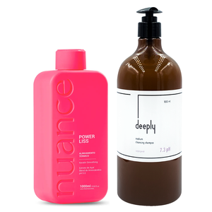Keratin Nuance Professional Power Liss Exclusive + Deeply Medium Cleansing Shampoo 7.3 pH 1000+1000 ml
