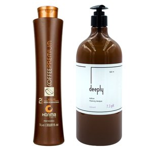 Кератин Honma Tokyo (WENNOZ ) Coffee Premium + Deeply Medium Cleansing Shampoo 7.3 pH 1000+1000 мл