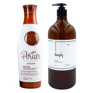 Keratin Portier Cacao + Deeply Hardcore Cleansing Shampoo 8.0 pH 1000+1000 ml