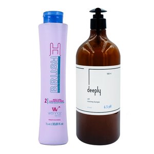 Ботекс Honma Tokyo (WENNOZ) H-Brush B.tox Platinum + Deeply Soft Cleansing Shampoo 6.5 pH 1000+1000 мл