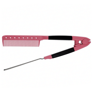 Hair Expert Hairbrush V Shaped METAL comb PINK гребінець-затискач