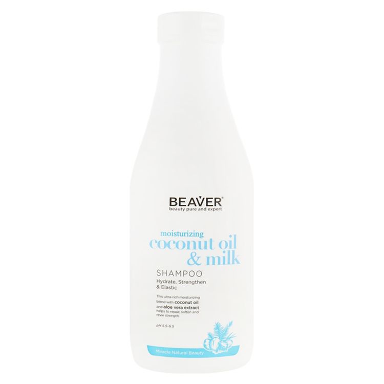 Beaver Moisturizing Coconut Oil & Milk Shampoo Шампунь разглаживающий для сухих и непослушных волос с кокосовым маслом 730 мл