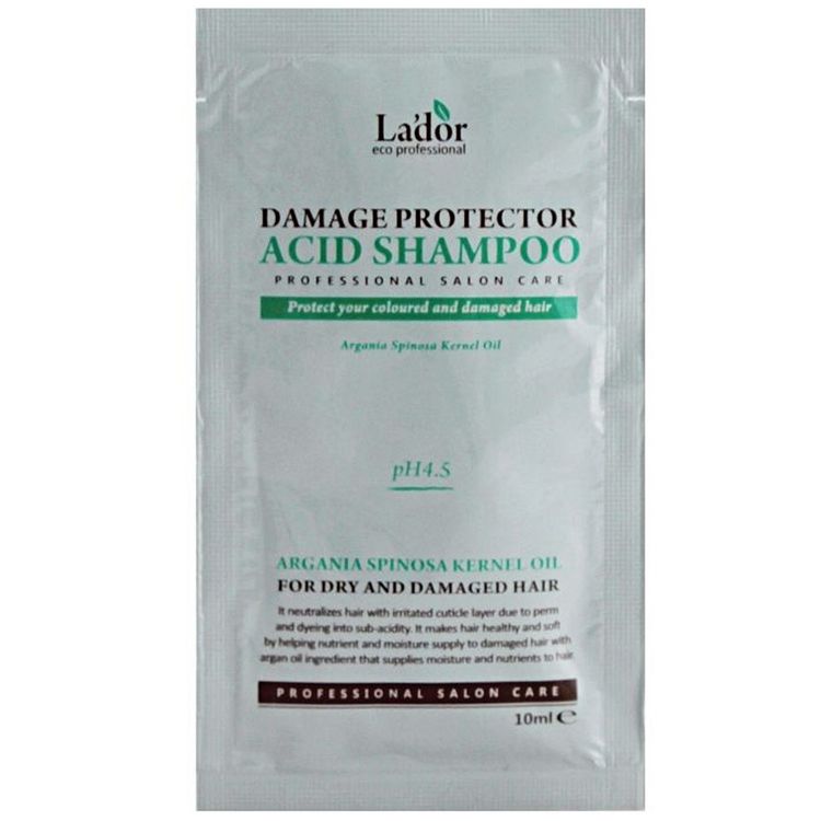 Lador Damaged Protector Acid Shampoo защитный шампунь для поврежденных волос 10 мл